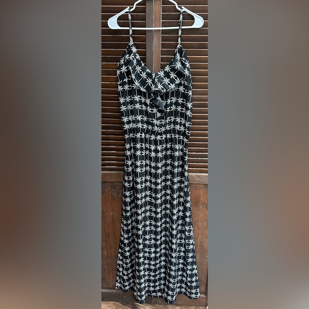 Maxi Dress Black + White Palm Tree, size US8